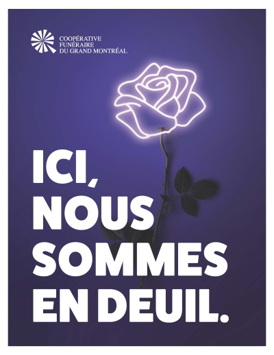 Affiche Pour Fenetre Ici Nous Sommes En Deuil Services Cooperative Funeraire Du Grand Montreal